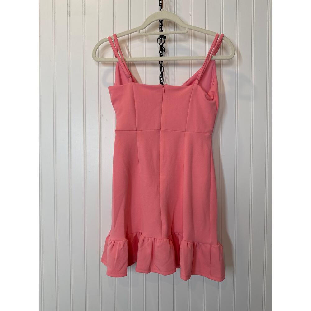 Lulus Impeccable Essence Pink Surplice Tiered Mini Dress Party Cocktail Size XS - Picture 4 of 5